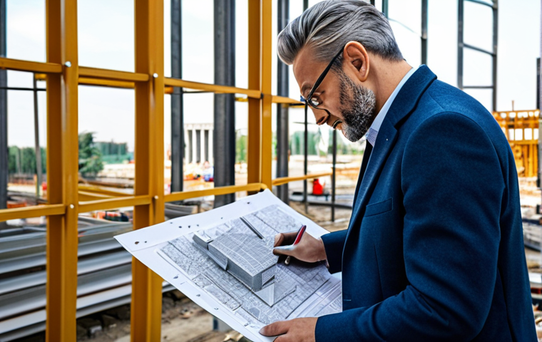 **
"A professional architect, fully clothed in a stylish, modest business outfit, reviewing blueprints on a construction site in Milan. Modern architecture in the background. Safe for work, appropriate content, perfect anatomy, natural proportions, professional, family-friendly, high resolution."
**