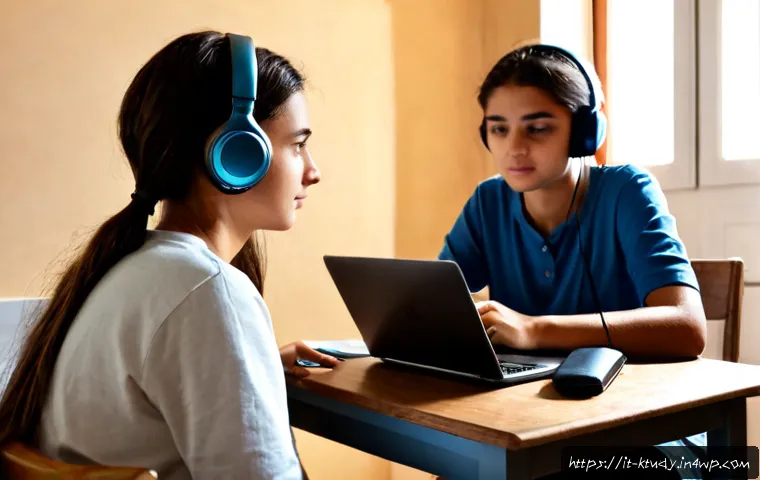 Home 15 디지털 학습 환경에서의 감정적 지원 필요성 - Photorealistic Italian teenage student at a tidy home desk during an online lesson, wearing casual m...
