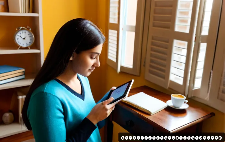 Home 29 디지털 학습을 위한 효과적인 시간 관리 기술 - Photorealistic bright Italian home study corner, mature university student using a tablet beside an ...